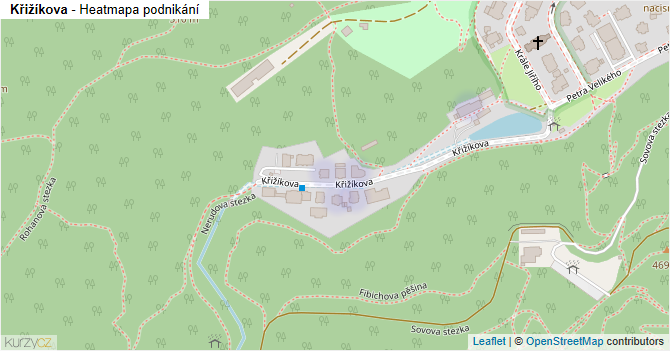 Křižíkova - mapa podnikání