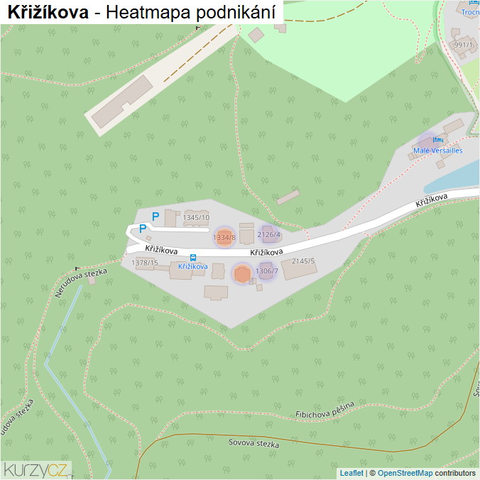 Mapa Křižíkova - Firmy v ulici.