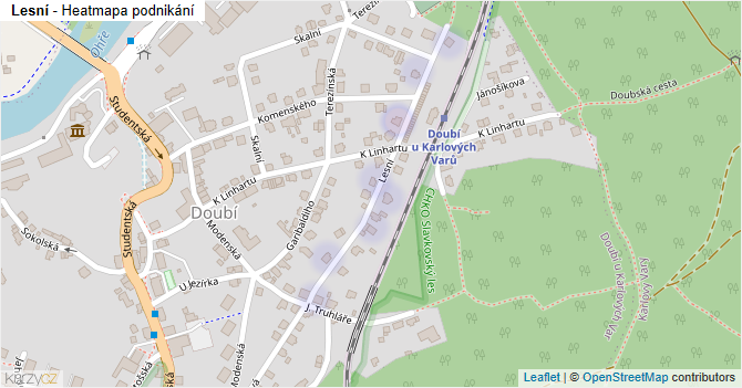 Lesní - mapa podnikání