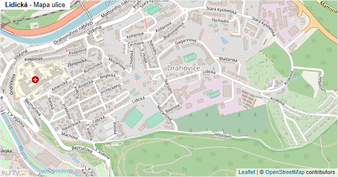 Lidická - mapa ulice