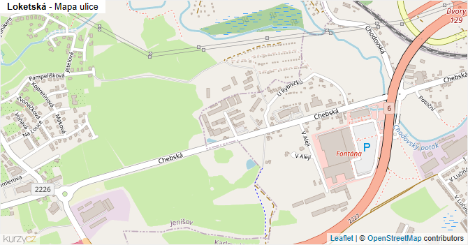 Loketská - mapa ulice