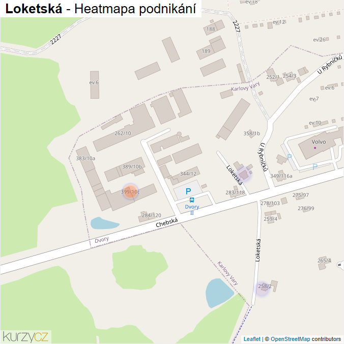 Mapa Loketská - Firmy v ulici.