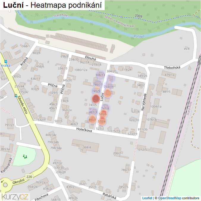 Mapa Luční - Firmy v ulici.