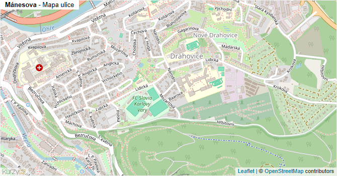 Mánesova - mapa ulice