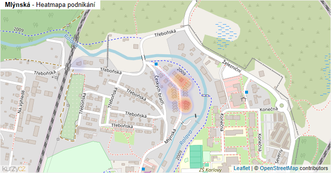 Mlýnská - mapa podnikání
