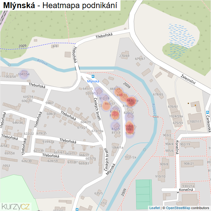 Mapa Mlýnská - Firmy v ulici.