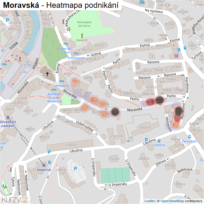 Mapa Moravská - Firmy v ulici.