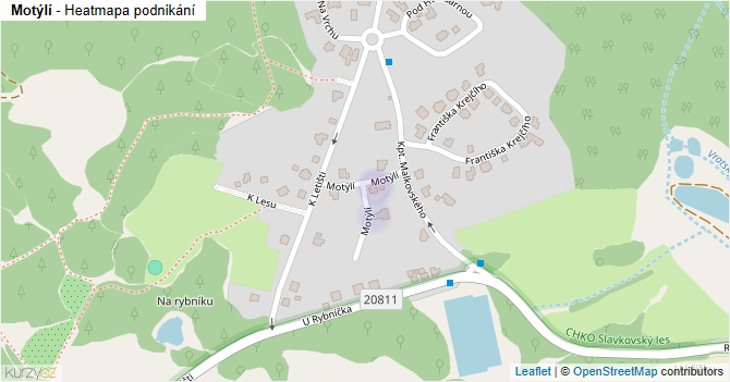 Motýlí - mapa podnikání