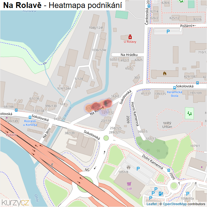 Mapa Na Rolavě - Firmy v ulici.