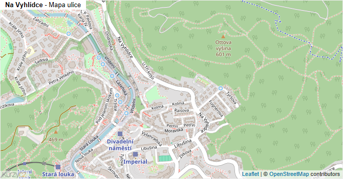Na Vyhlídce - mapa ulice