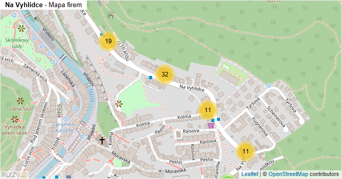 Na Vyhlídce - mapa firem