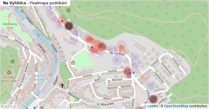Na Vyhlídce - mapa podnikání