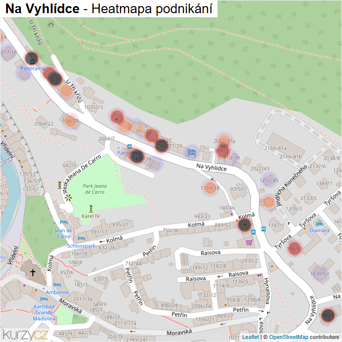 Mapa Na Vyhlídce - Firmy v ulici.