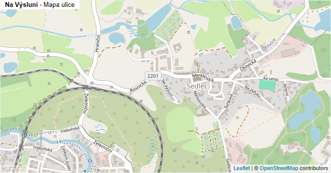 Na Výsluní - mapa ulice