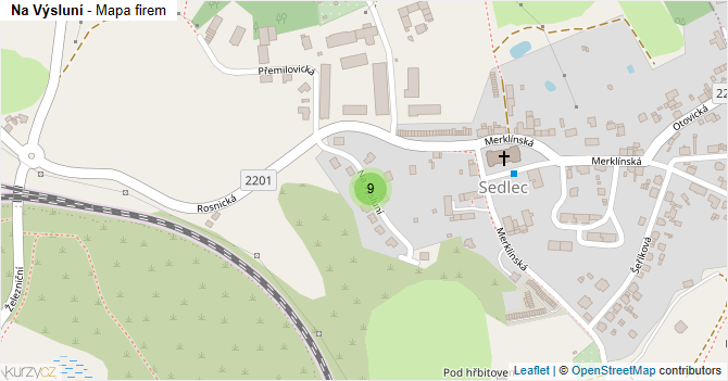 Na Výsluní - mapa firem