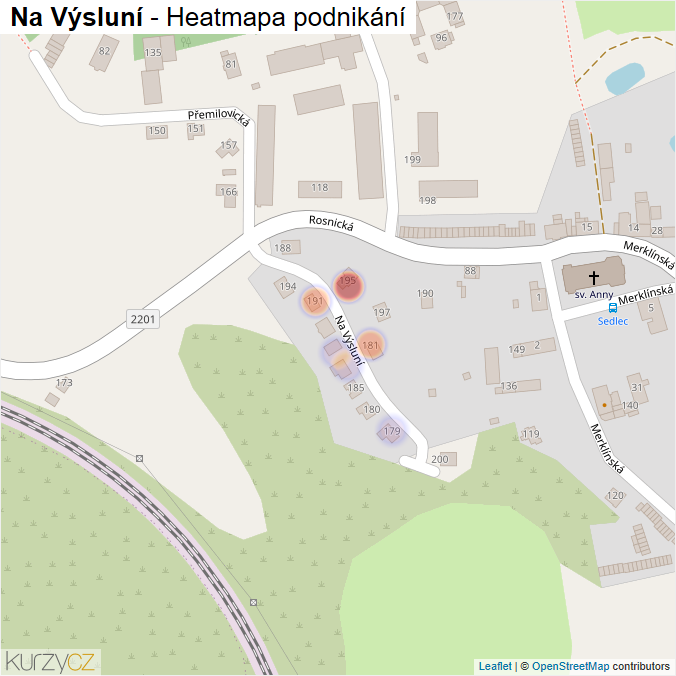 Mapa Na Výsluní - Firmy v ulici.
