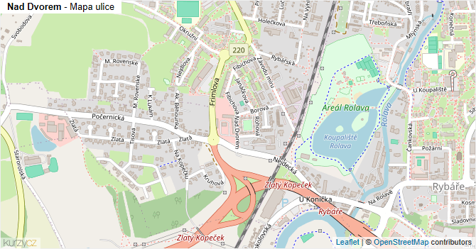 Nad Dvorem - mapa ulice