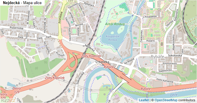 Nejdecká - mapa ulice