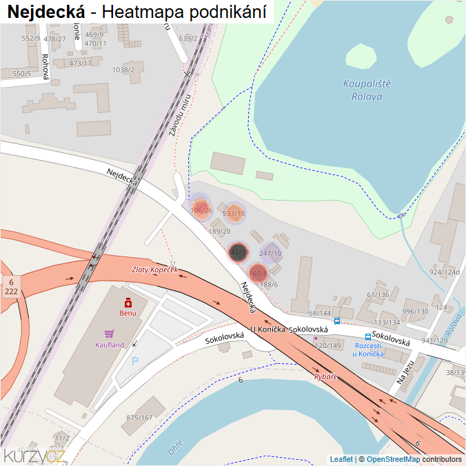 Mapa Nejdecká - Firmy v ulici.