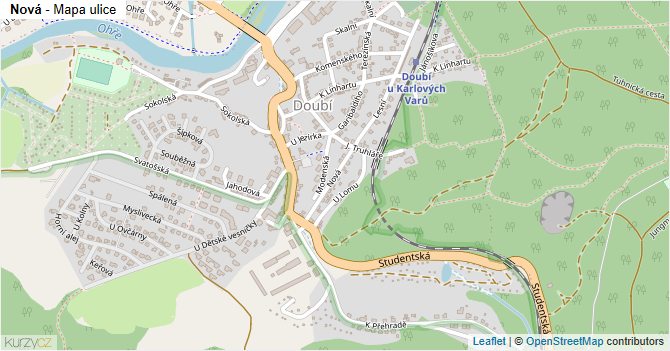 Nová - mapa ulice