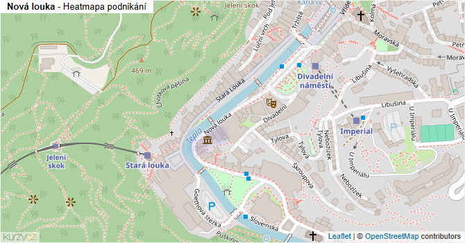 Nová louka - mapa podnikání