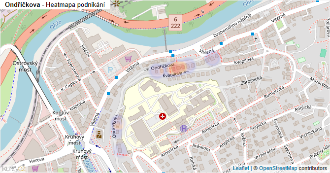 Ondříčkova - mapa podnikání