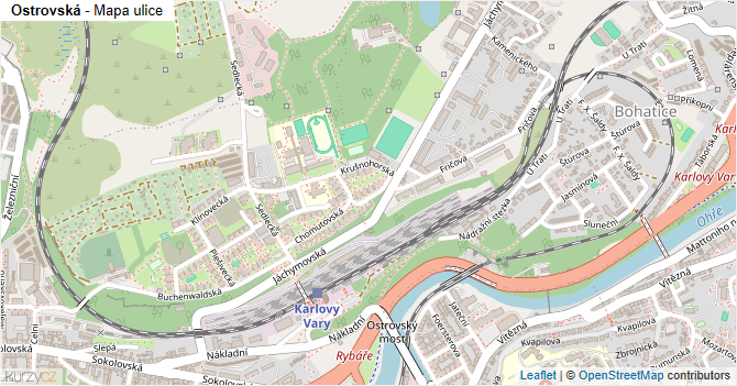 Ostrovská - mapa ulice