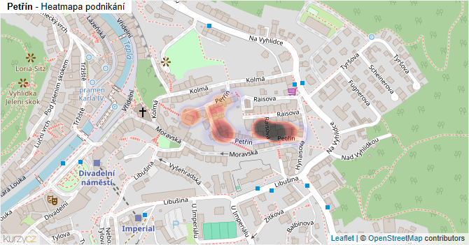 Petřín - mapa podnikání