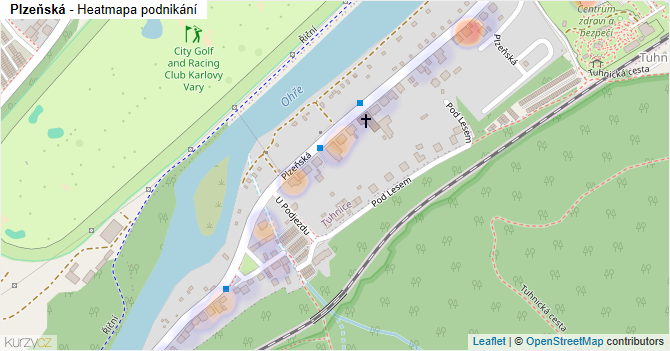 Plzeňská - mapa podnikání