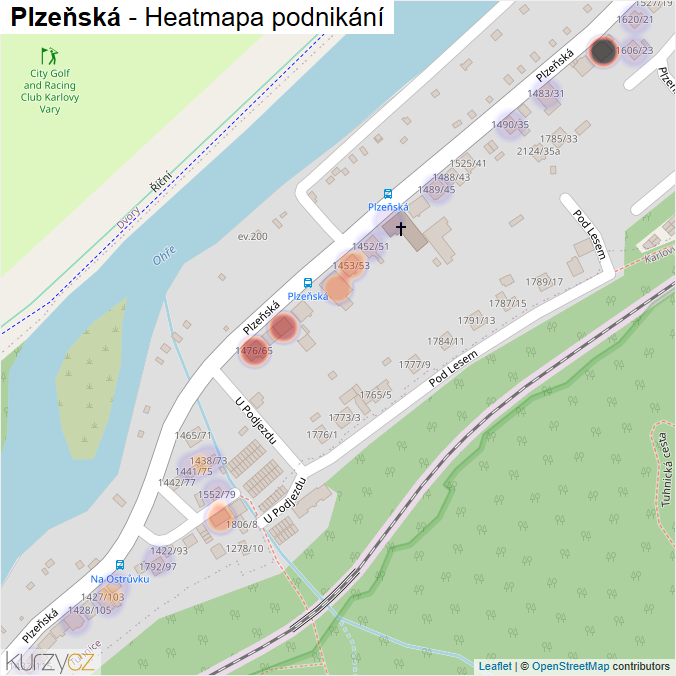 Mapa Plzeňská - Firmy v ulici.