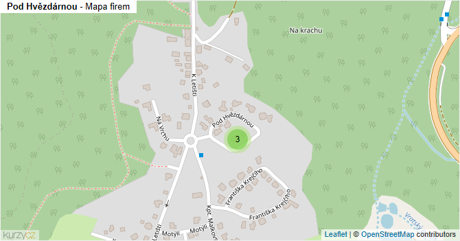Pod Hvězdárnou - mapa firem