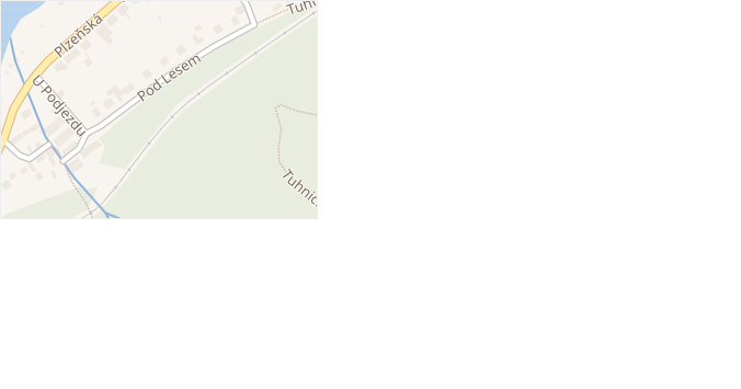 Pod Lesem v obci Karlovy Vary - mapa ulice