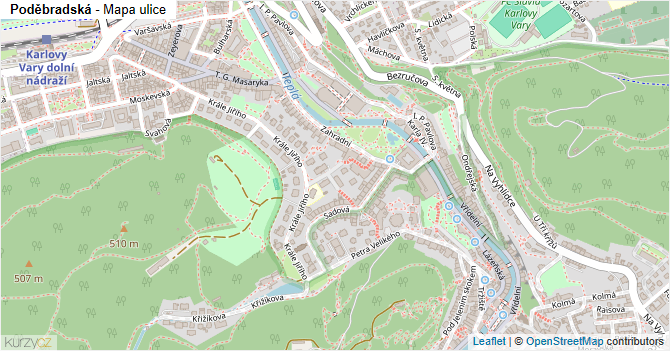 Poděbradská - mapa ulice
