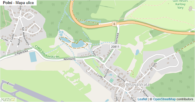 Polní - mapa ulice