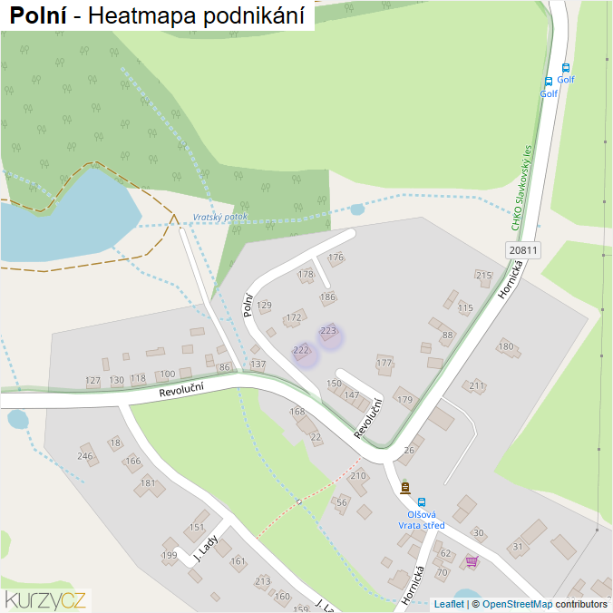Mapa Polní - Firmy v ulici.
