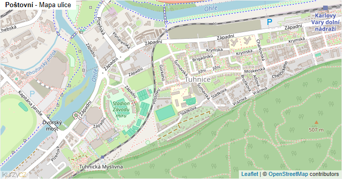 Poštovní - mapa ulice