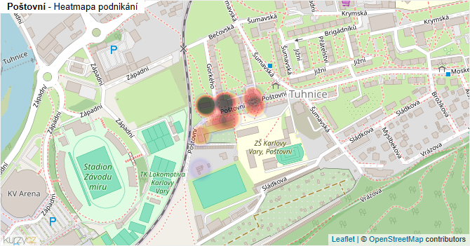 Poštovní - mapa podnikání