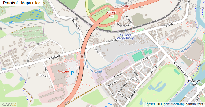 Potoční - mapa ulice