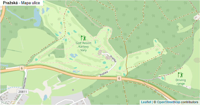 Pražská - mapa ulice