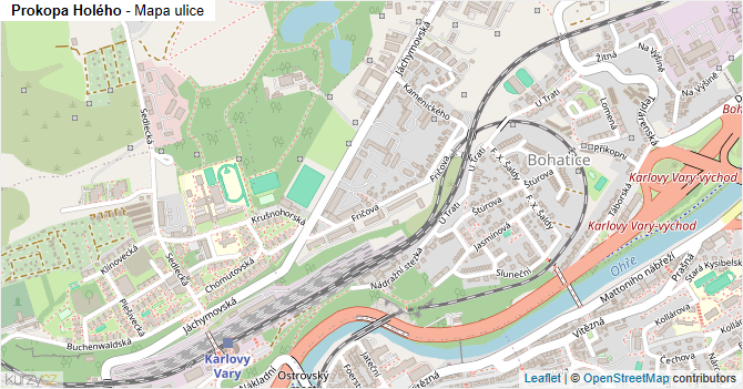 Prokopa Holého - mapa ulice