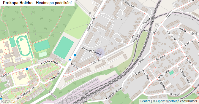 Prokopa Holého - mapa podnikání