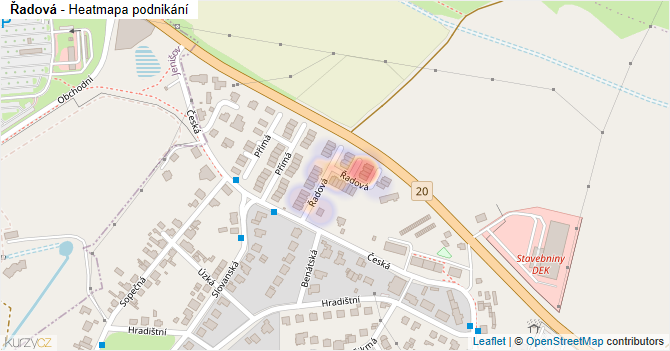 Řadová - mapa podnikání