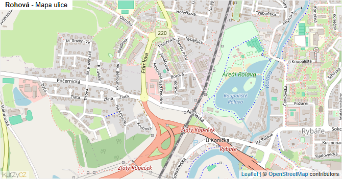 Rohová - mapa ulice