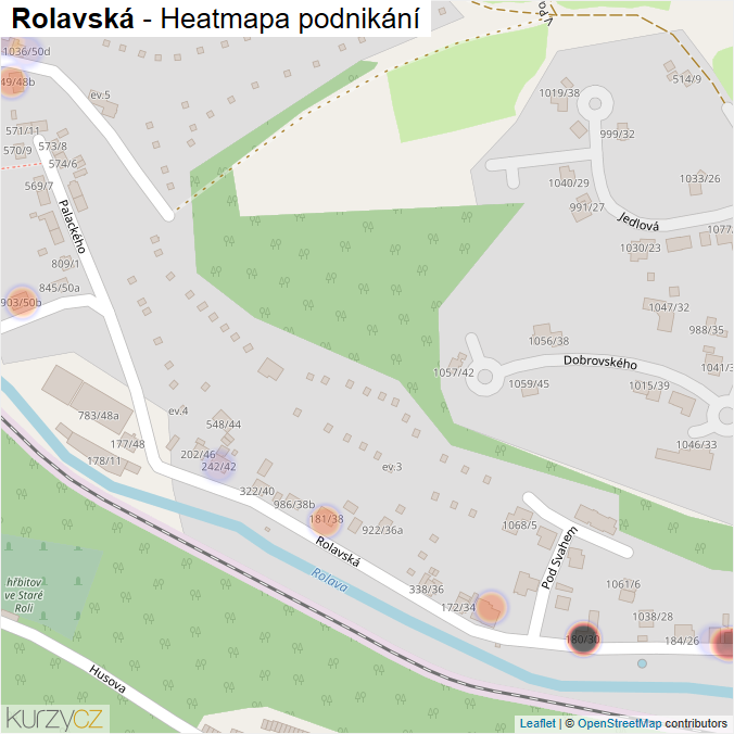 Mapa Rolavská - Firmy v ulici.