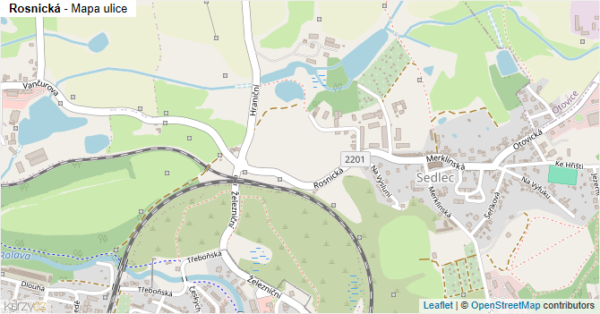 Rosnická - mapa ulice