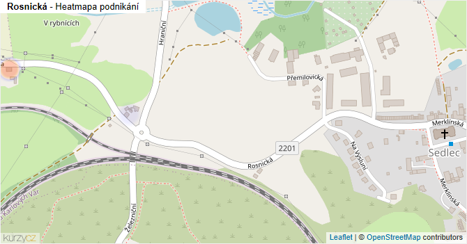 Rosnická - mapa podnikání