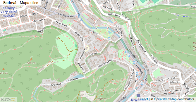 Sadová - mapa ulice