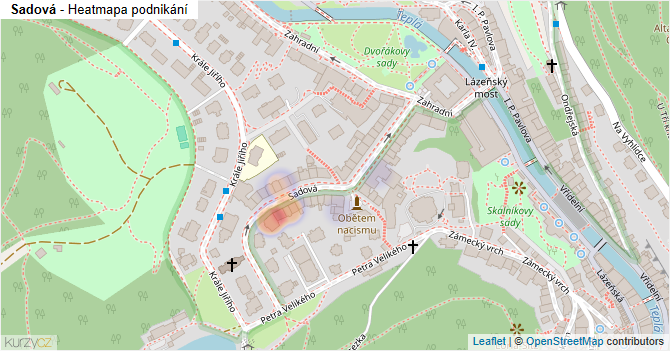 Sadová - mapa podnikání