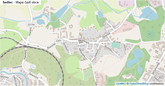 Sedlec - mapa části obce
