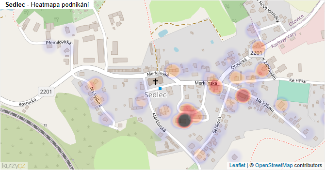 Sedlec - mapa podnikání